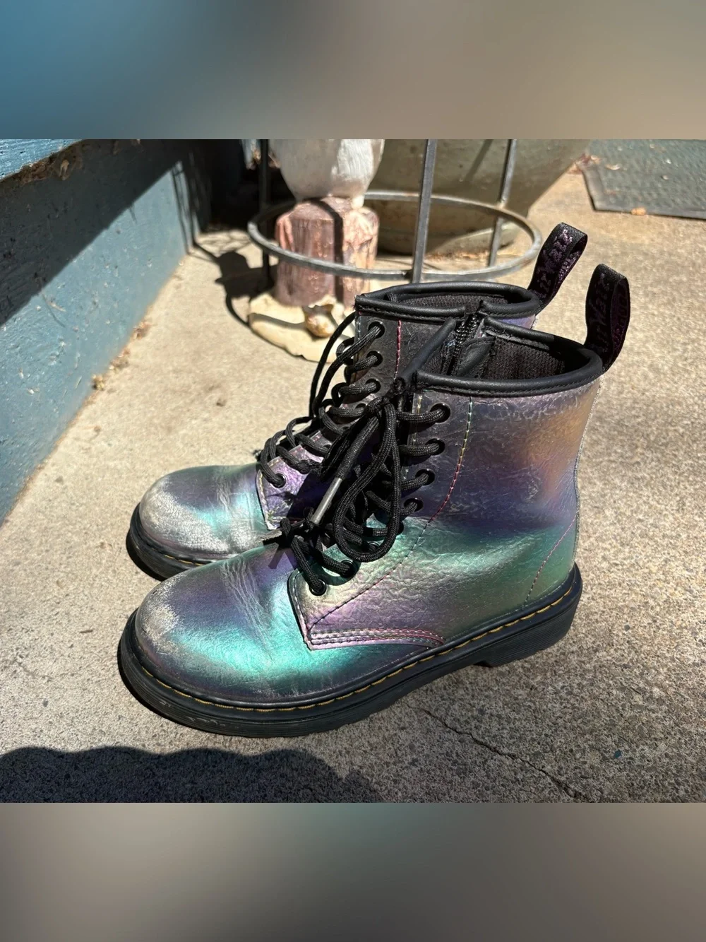 Dr. Martens Iridescent Holographic Lace-Up Boots